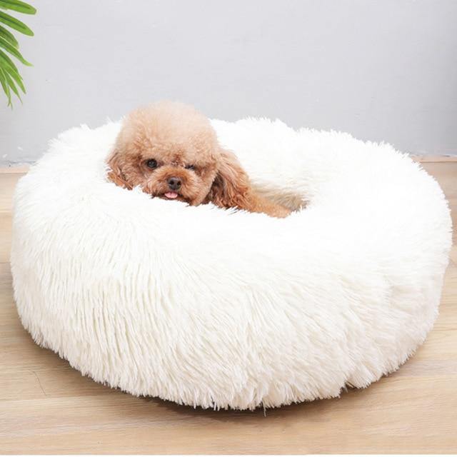 Luxury Soft Plush Dog Bed - FluffyNest-S '40cm'-White-State of Style