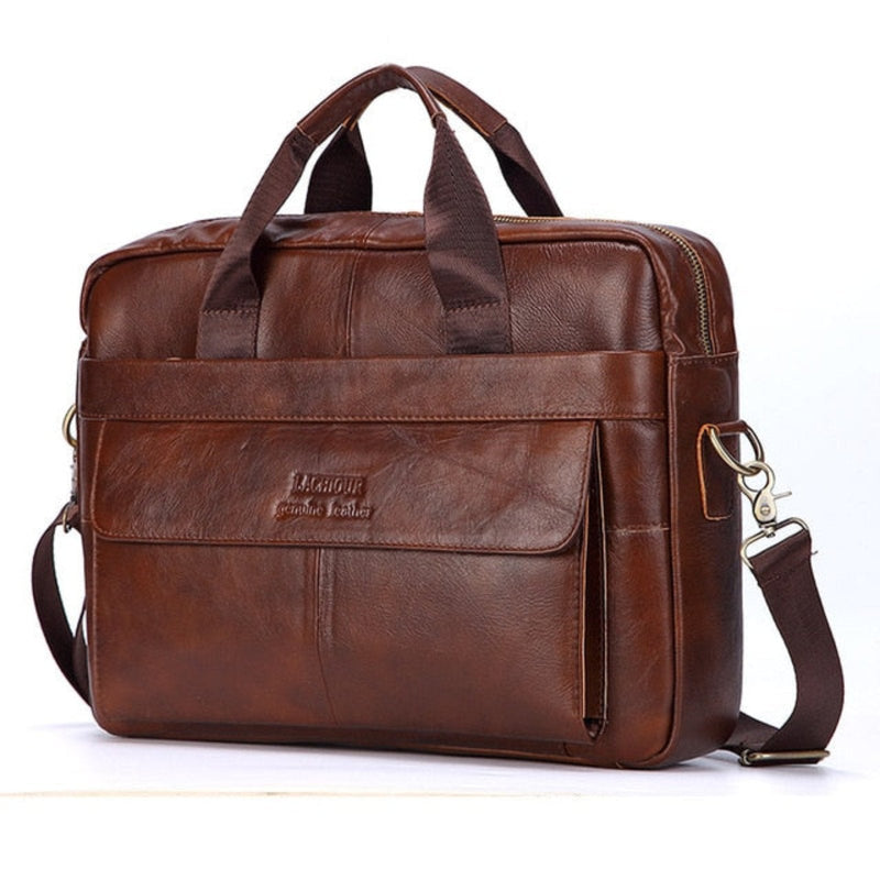 Luxury Stylish Leather Laptop Bag - Victor-Black-State of Style