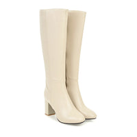 Luxury Vegan Leather Ankle Boots with Zip - Eden-Beige-2.5-State of Style