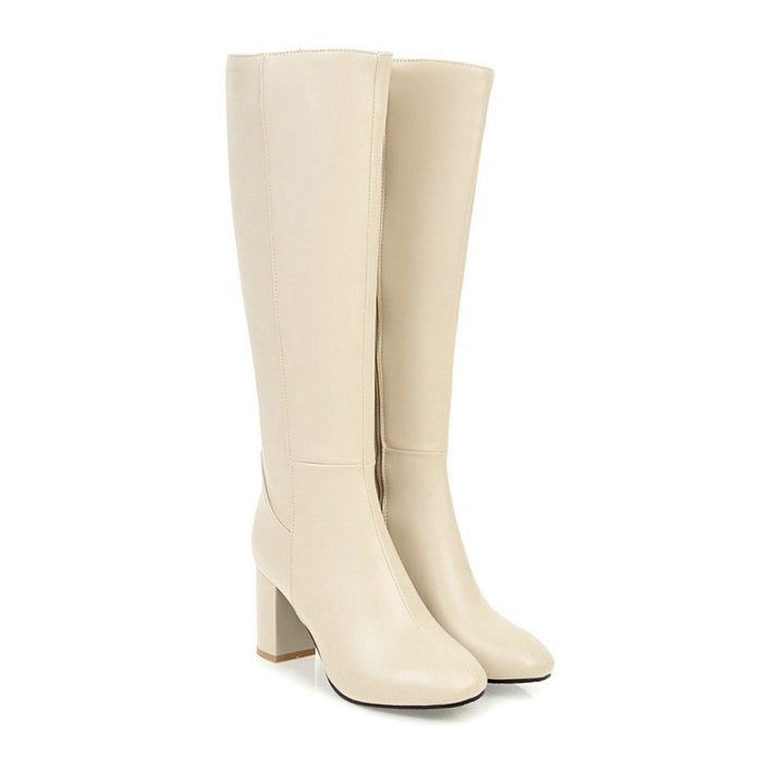 Luxury Vegan Leather Ankle Boots with Zip - Eden-Beige-2.5-State of Style