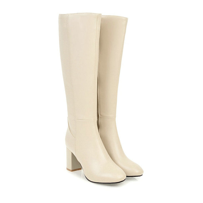Luxury Vegan Leather Ankle Boots with Zip - Eden-Beige-2.5-State of Style