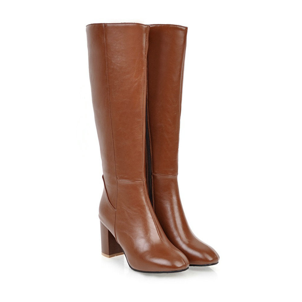 Luxury Vegan Leather Ankle Boots with Zip - Eden-Brown-2.5-State of Style