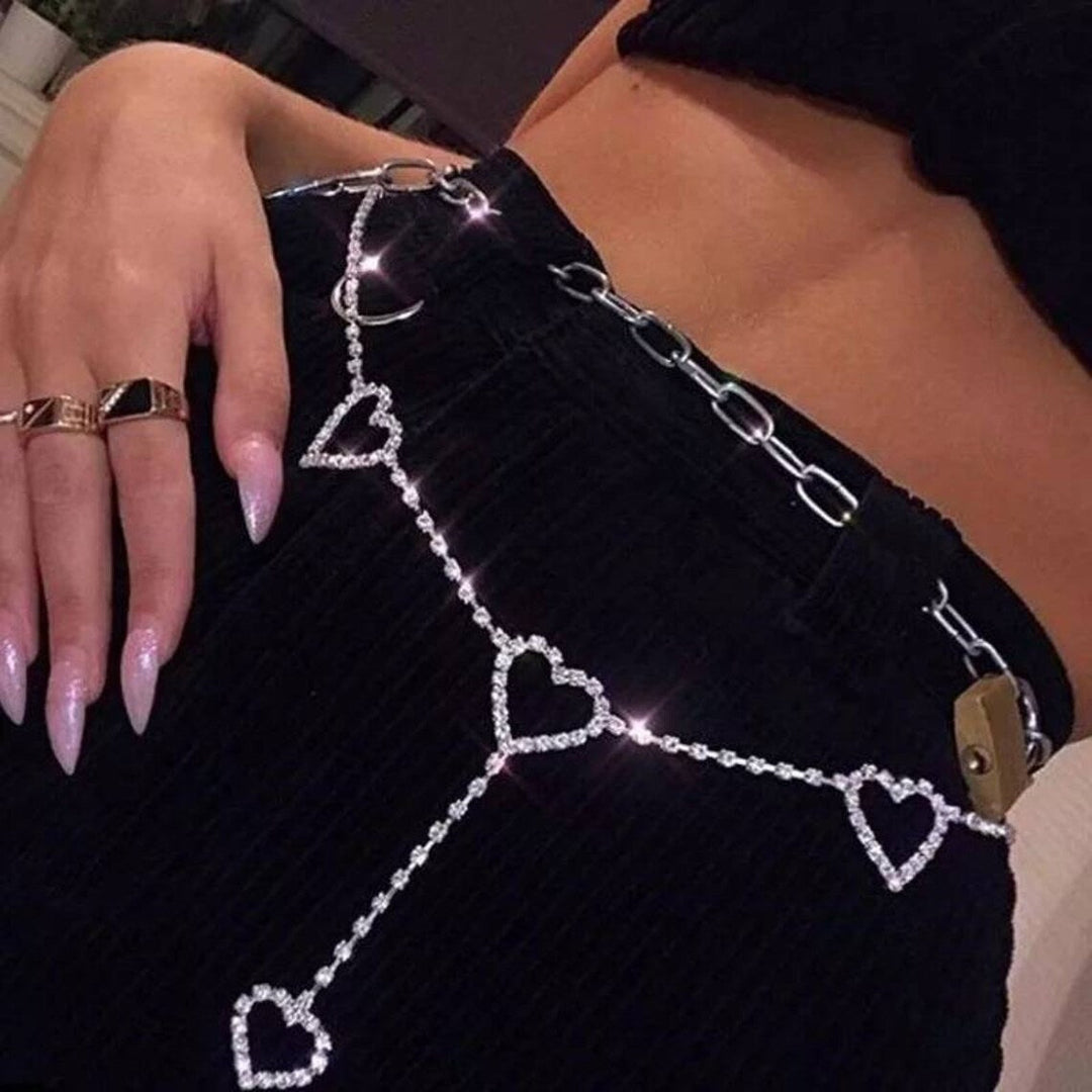 Luxury Waist Chain Belt – Gold & Silver Metal with Crystal Accents-Gold-State of Style