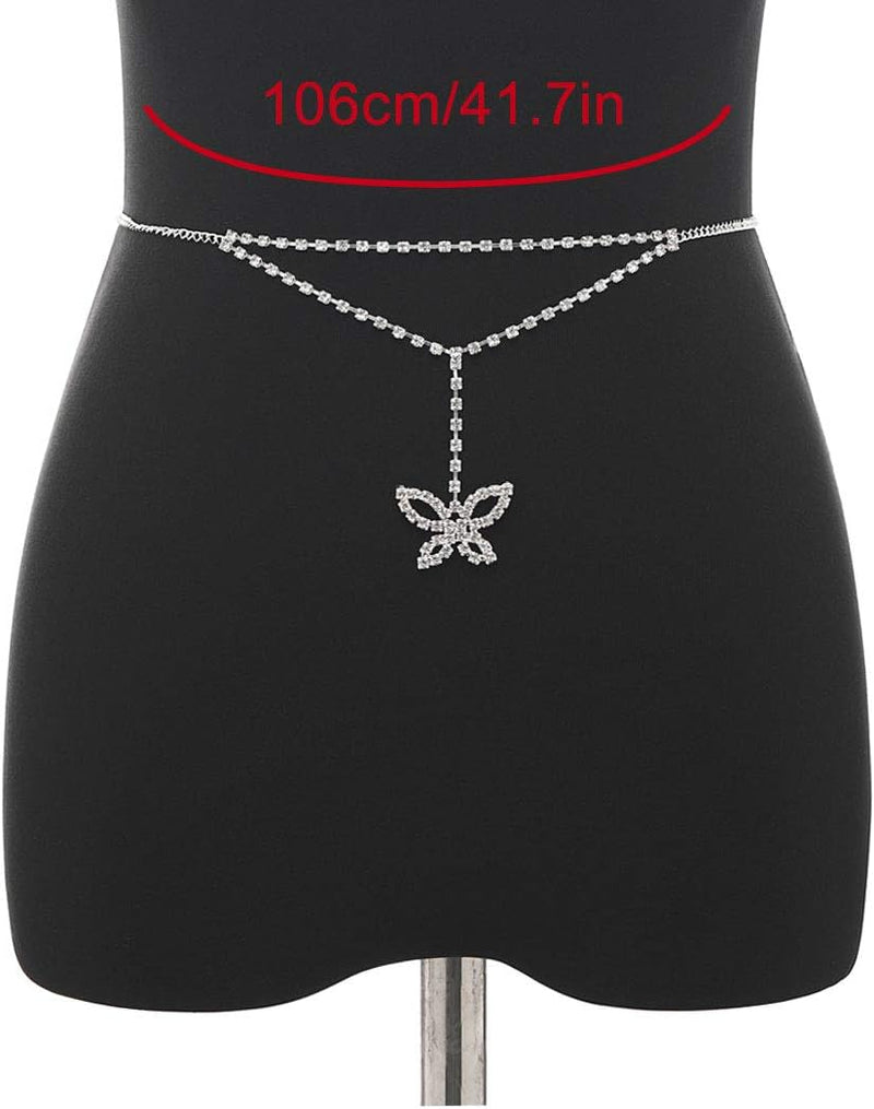 Luxury Waist Chain Belt – Gold & Silver Metal with Crystal Accents-Gold-State of Style