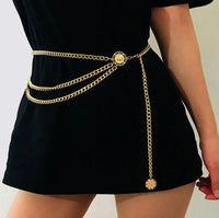 Luxury Waist Chain Belt – Gold & Silver Metal with Crystal Accents-Gold-State of Style