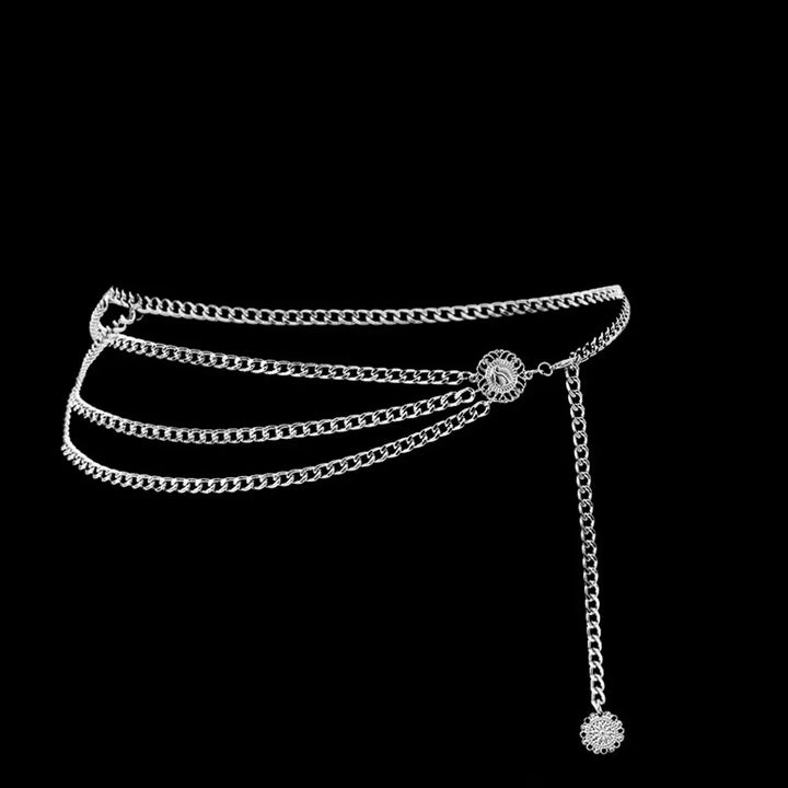 Luxury Waist Chain Belt – Gold & Silver Metal with Crystal Accents-Gold-State of Style