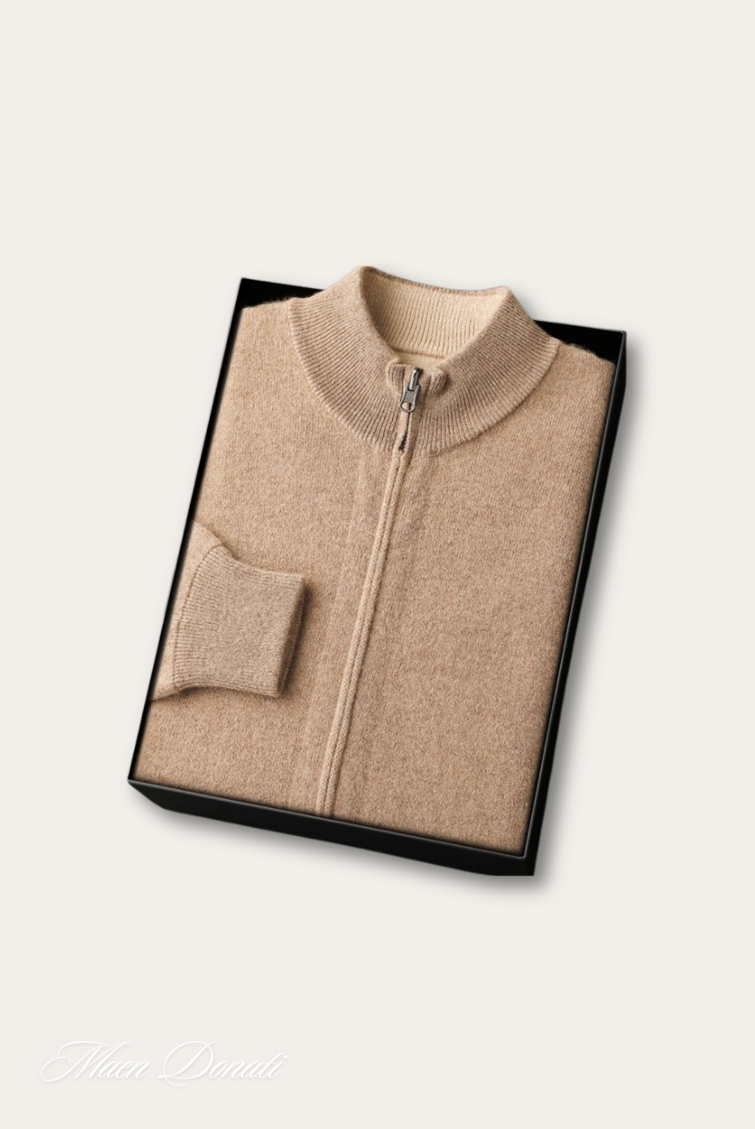 Luxury Warm Cashmere Cardigan for Men – Rowan-Light Brown-S-State of Style