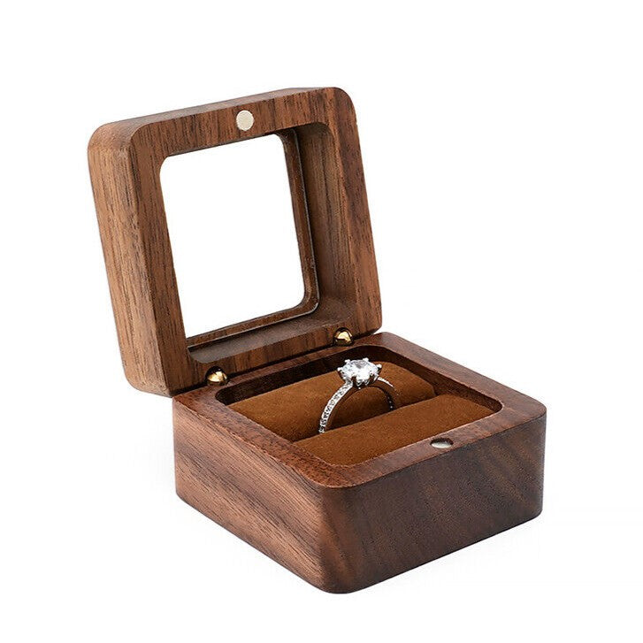 Luxury Wooden Mini Jewellery Box | Elegant Storage-1-BROWN-TRANSPARENT-State of Style