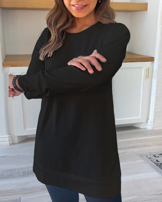 Lyric | Long-Sleeve Solid Colour Top – Chic & Casual-Black-S-State of Style