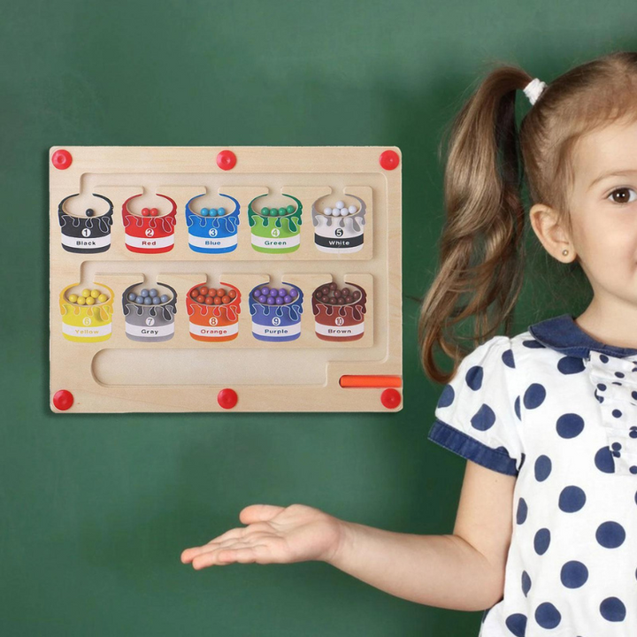 Magnetic Learning Maze for Colour and Number Recognition - MazeMagic-State of Style