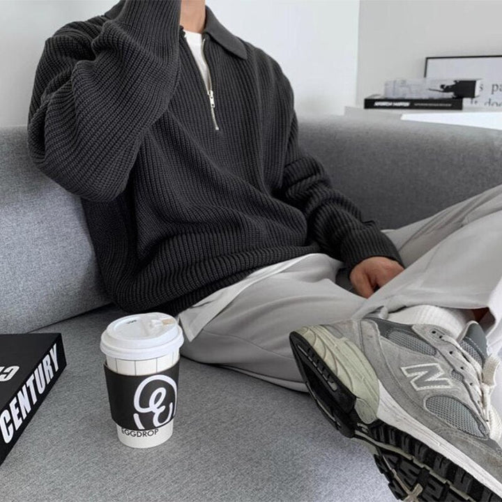 Men's sweatshirt with zip collar – Jonas