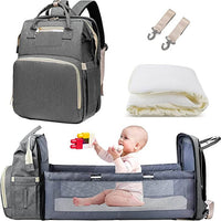 Convertible Baby Nappy Backpack with Foldable Bassinet – Waterproof Multi-Pocket Design