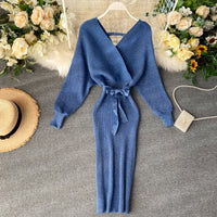 Margje Dress | Stylish Knitted Dress for Women-Blue-One size fits all-State of Style