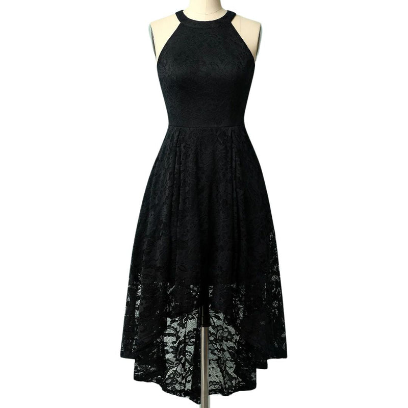 Marie Asymmetrical Hem Halter Dress | Chic and Unique-Black-XS-State of Style