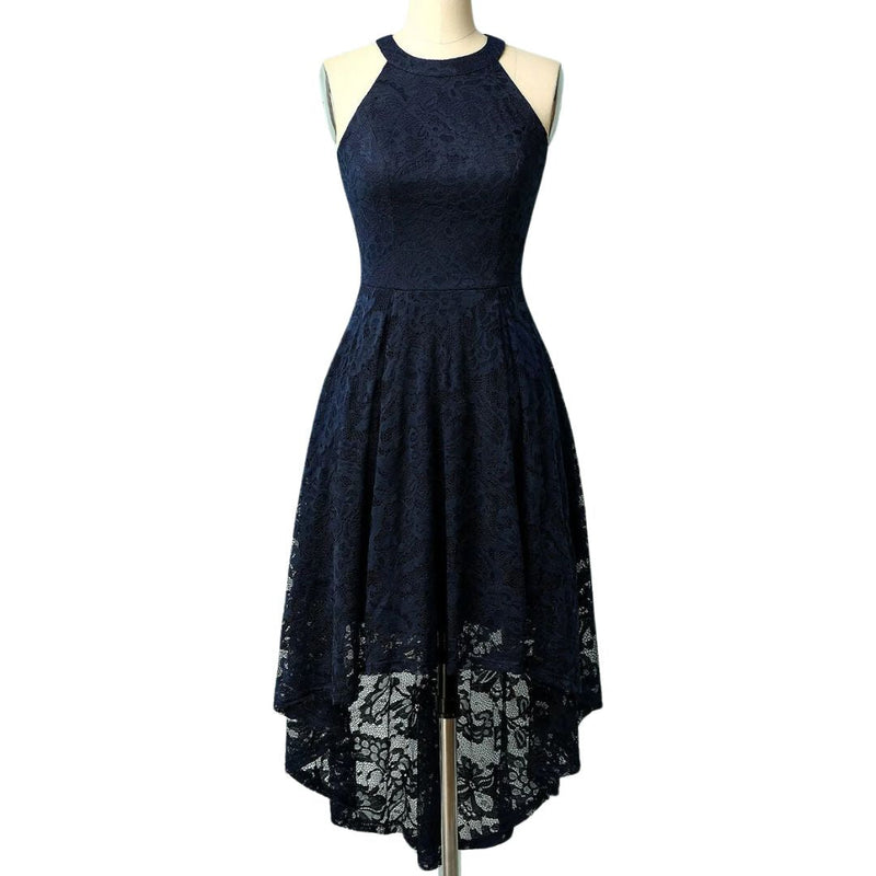 Marie Asymmetrical Hem Halter Dress | Chic and Unique-Marine Blue-XS-State of Style