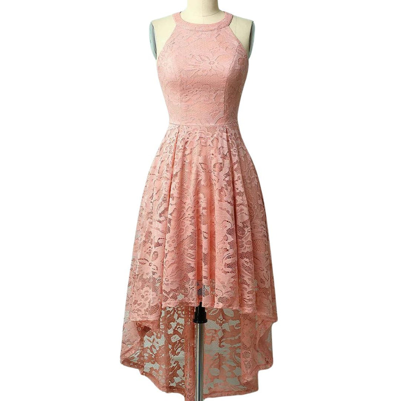 Marie Asymmetrical Hem Halter Dress | Chic and Unique-Pink-XS-State of Style