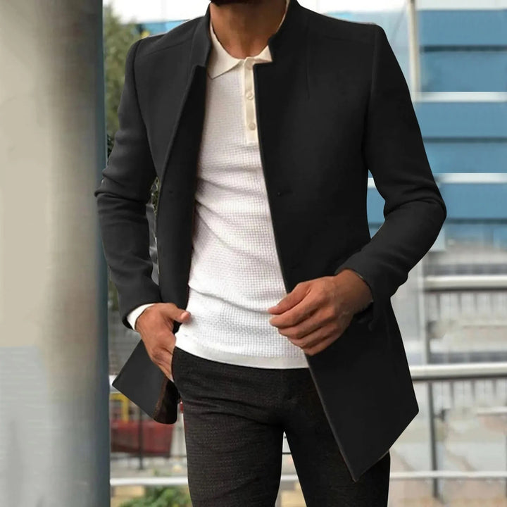 Marsiano Men's Tweed Jacket for Autumn/Winter-Black-S-State of Style