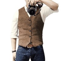 Martin Oliver - Stylish Gilet-Brown-S-State of Style