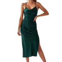 Matilda's Dress | Elegant Satin Dress for Women-Dark Green-S-State of Style