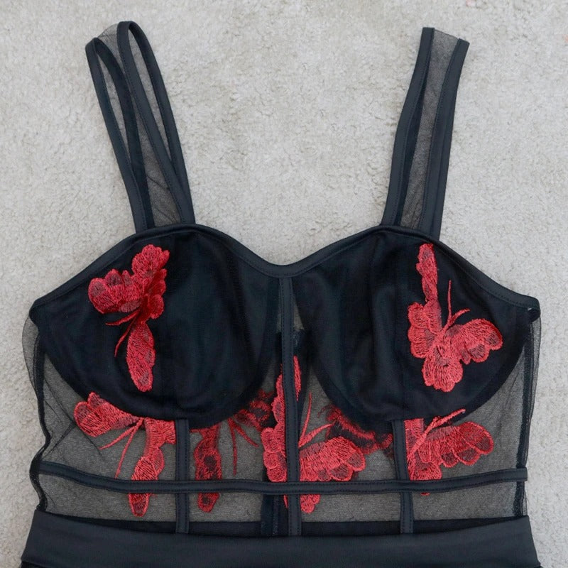 Maxi dress with floral embroidery and spaghetti straps – Rosalie-S-State of Style