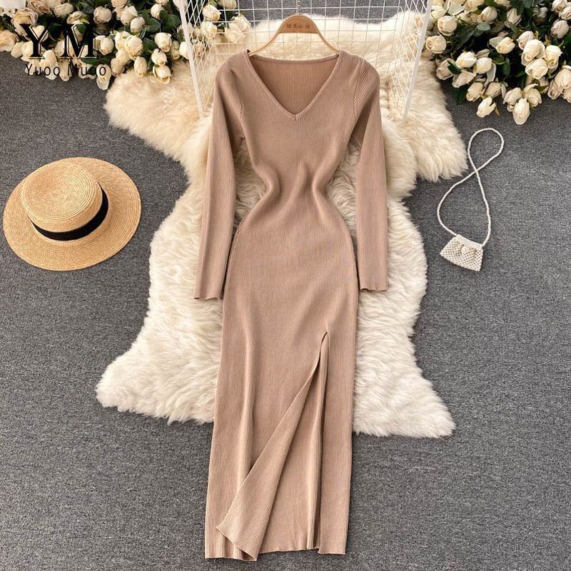 MeasDress I Knitted Dress For Women | Stylish & Comfortable-Khaki-One size-State of Style