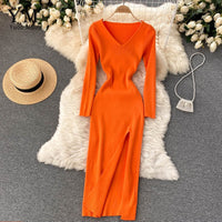 MeasDress I Knitted Dress For Women | Stylish & Comfortable-Orange-One size-State of Style