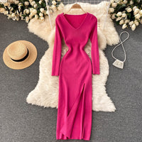 MeasDress I Knitted Dress For Women | Stylish & Comfortable-Pinkish Red-One size-State of Style