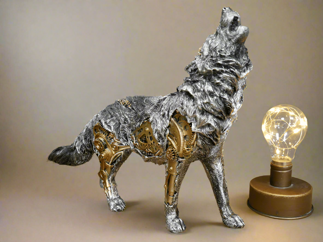 Mechanical Punk Animal Sculptures - GearBeast-Wolf-State of Style