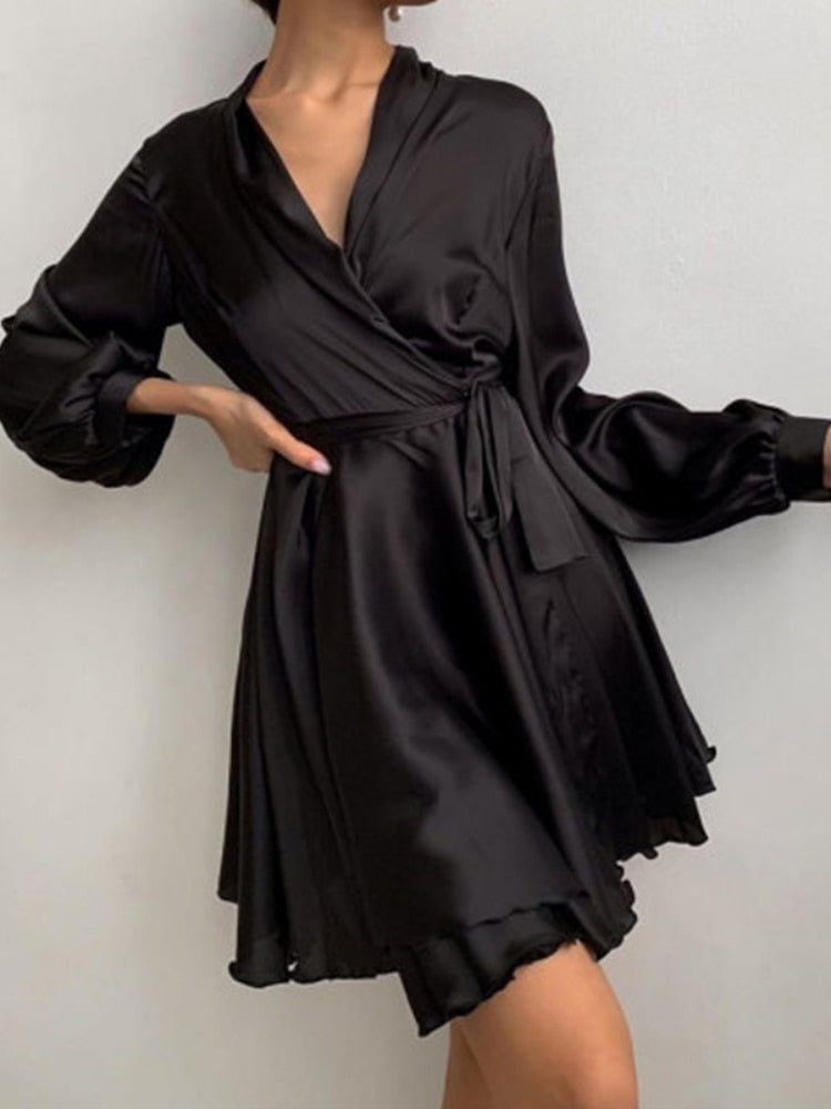 Megan's Dress | Elegant Satin Dress for Women-Black-S-State of Style