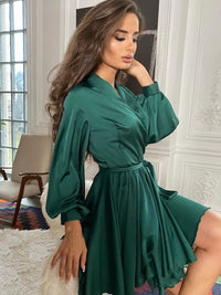 Megan's Dress | Elegant Satin Dress for Women-Brown-S-State of Style