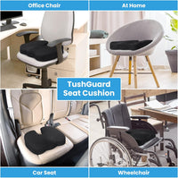 Memory Foam Seat Cushion for Chair - Car and Office Chair Comfort-L-Black-State of Style
