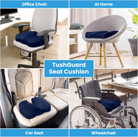 Memory Foam Seat Cushion for Chair - Car and Office Chair Comfort-L-Black-State of Style