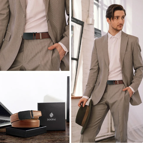 Men's Belt with Automatic Buckle - Eleganzio-Black 1-115cm-State of Style