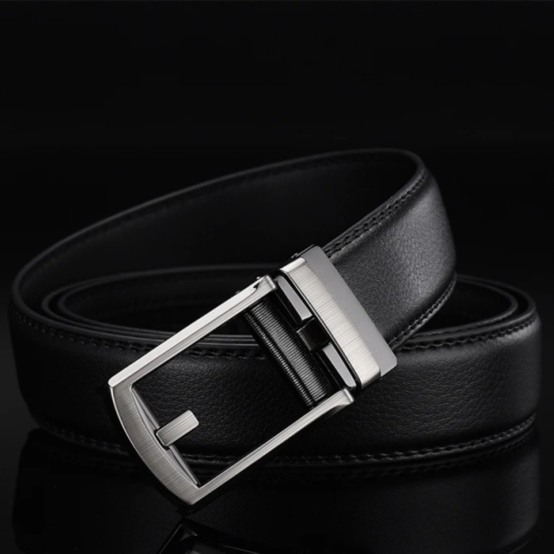 Men's Belt with Automatic Buckle - SnapFit Belt-Black-State of Style