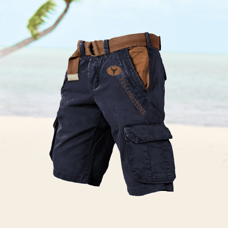 Men's Cargo Shorts - TrekFlex-Marine Blue-S-State of Style