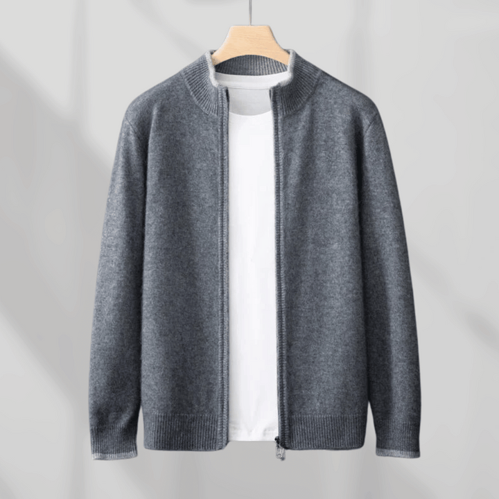 Men's Cashmere Zip Jacket – Laurent-Dark grey-S-State of Style