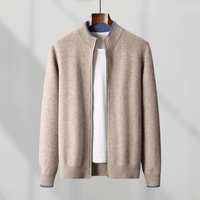 Men's Cashmere Zip Jacket – Laurent-Khaki-S-State of Style