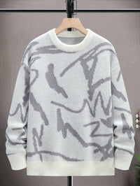Men’s Graphic Print Sweater - Arvid-Black-S-State of Style