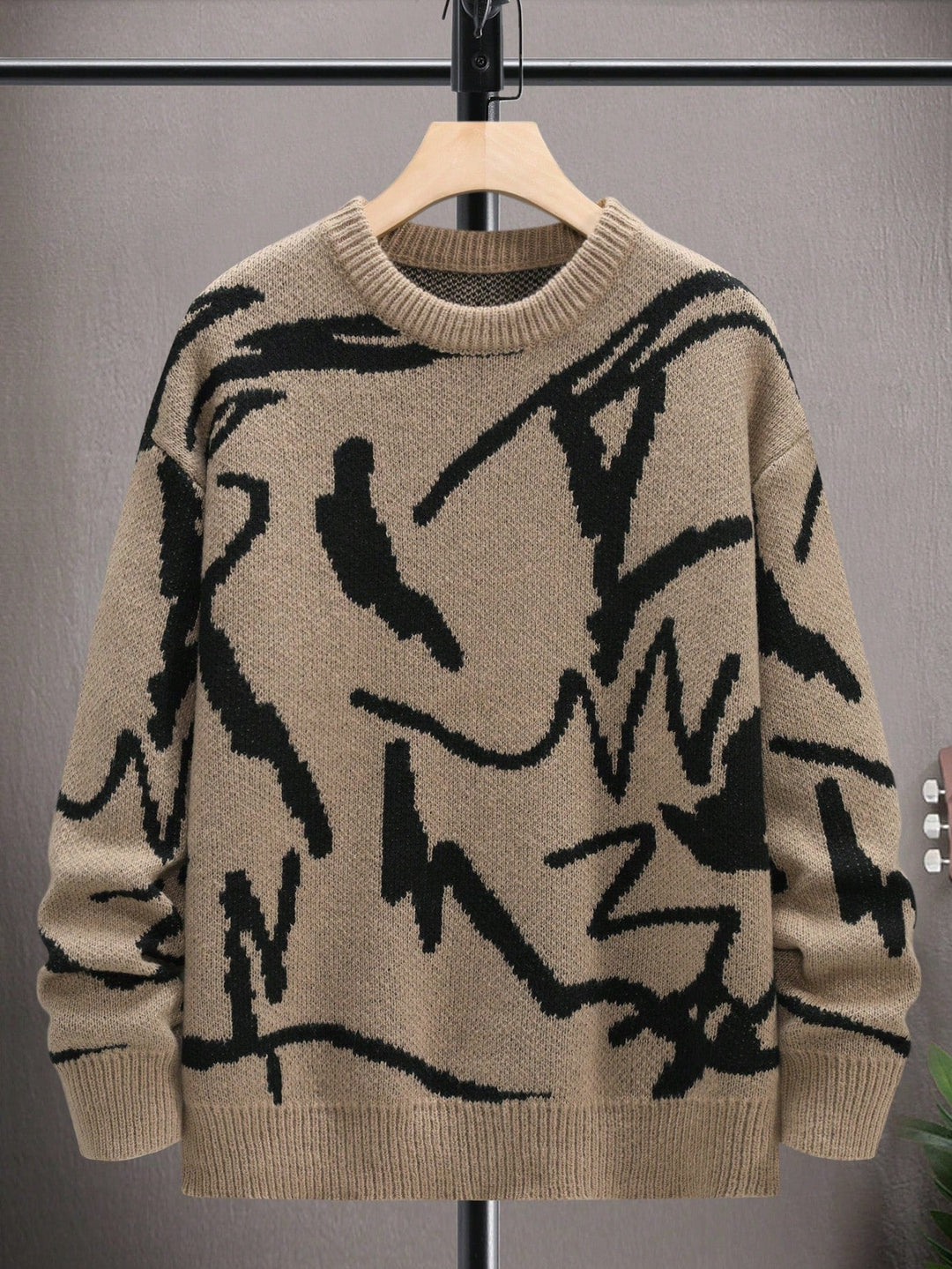 Men’s Graphic Print Sweater - Arvid-Coffee Brown-S-State of Style