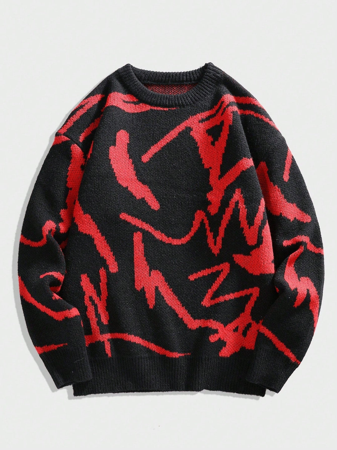 Men’s Graphic Print Sweater - Arvid-Red-S-State of Style