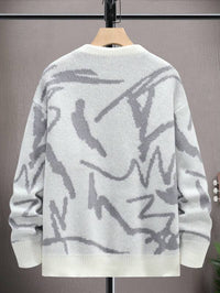 Men’s Graphic Print Sweater - Arvid-White-S-State of Style