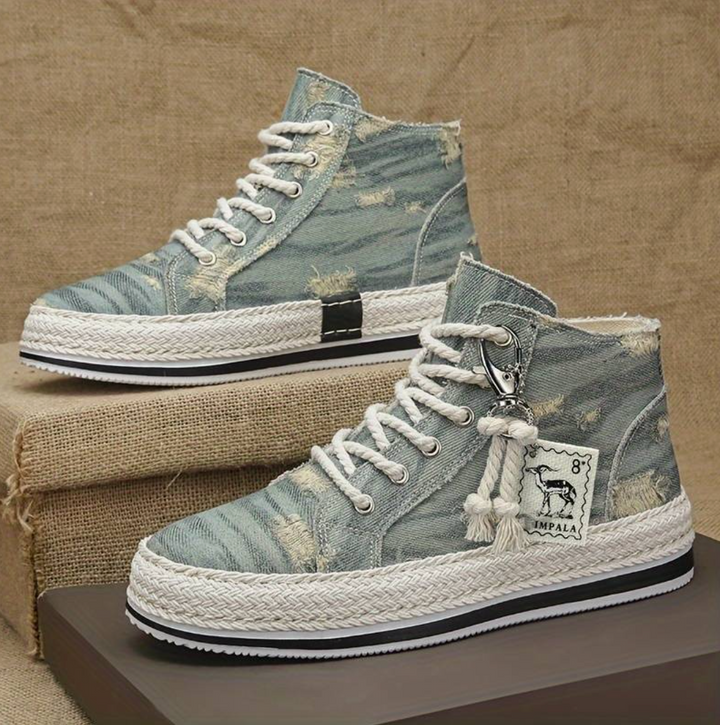Men's High-Top Denim Sneakers with Grip Sole & Ankle Support – Jarek-Light blue-3.5-State of Style
