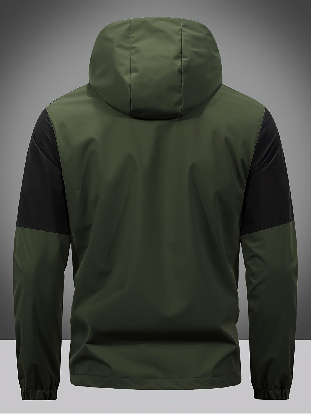Men's Jacket with Zip, Hood, and Colour Block Design – Milan-Army Green-S-State of Style
