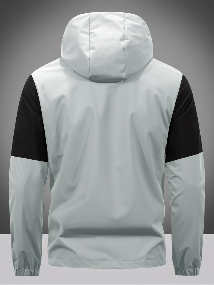 Men's Jacket with Zip, Hood, and Colour Block Design – Milan-Army Green-S-State of Style
