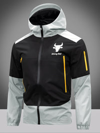 Men's Jacket with Zip, Hood, and Colour Block Design – Milan-Light Grey-S-State of Style