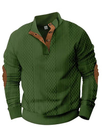 Men's Knitted Outdoor Jumper with Patches - Logan-Green-S-State of Style