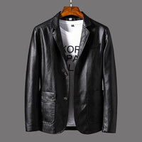 Men's Leather Blazer – Leonardo-Black-S-State of Style
