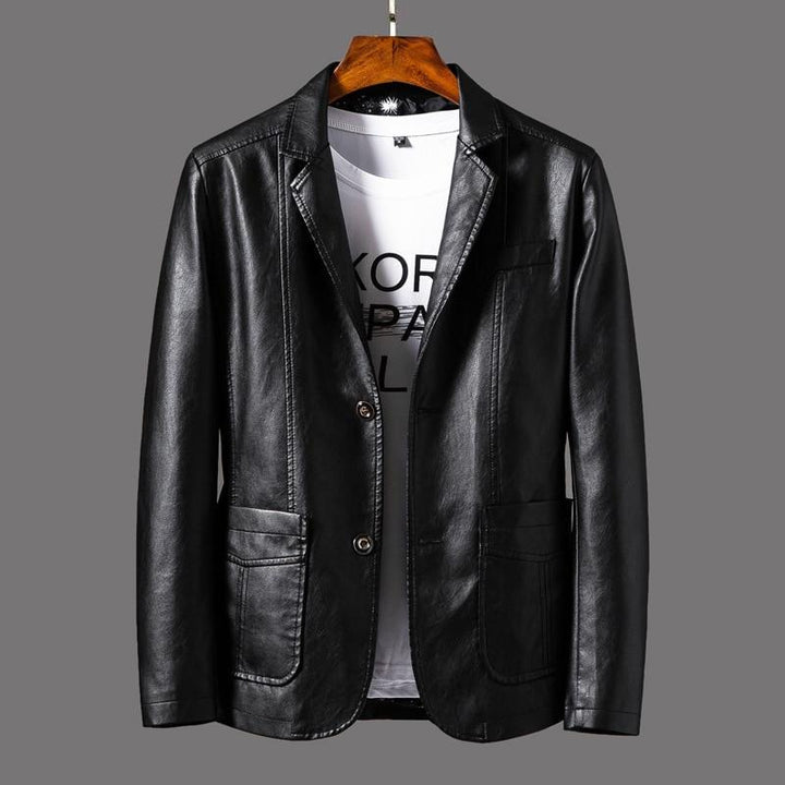 Men's Leather Blazer – Leonardo-Black-S-State of Style