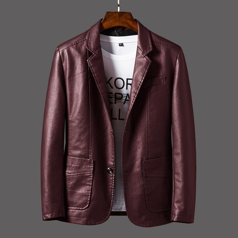 Men's Leather Blazer – Leonardo-Wine red-S-State of Style