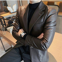 Men's Leather Blazer - Maverik-Black-XS-State of Style